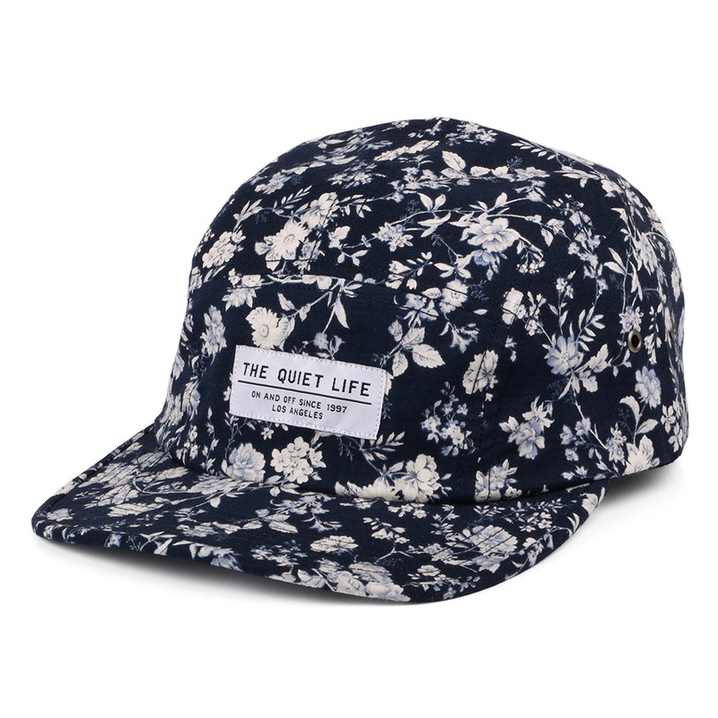 The Quiet Life Hats Huntington Floral 5 Panel Cap – Navy Blue Adjustable