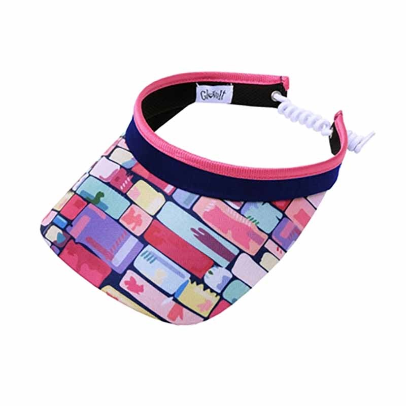 Tile Fusion Golf Sun Visor with Coil Lace by GloveIt Fuchsia