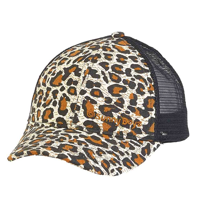 Animal Print Trucker’s Cap for Small Heads – Sunny Dayz Hat Brown Small (54 cm)