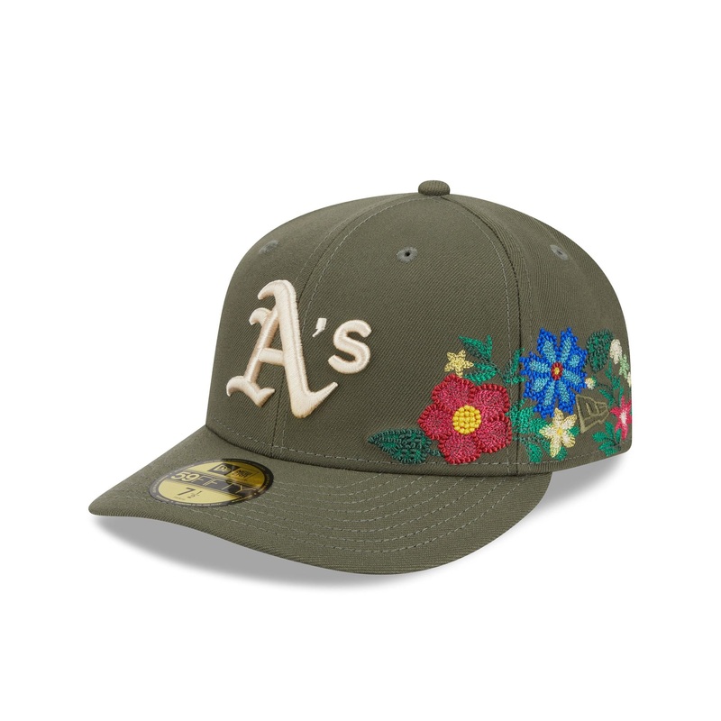 Athletics Tonal Florals Olive 59FIFTY Fitted Hat 7