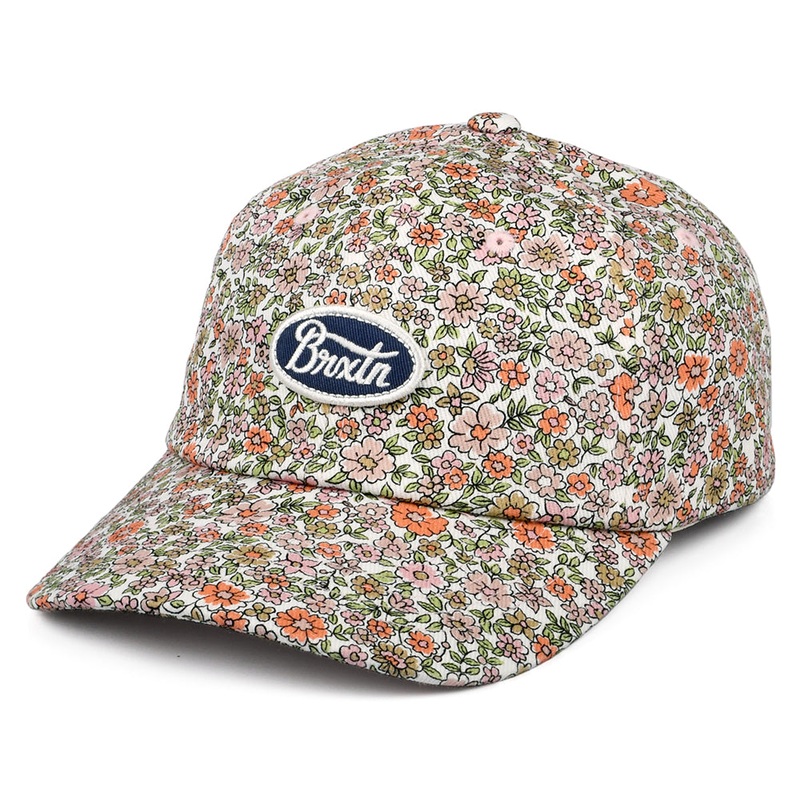 Brixton Hats Parsons LP FLoral Baseball Cap – White-Multi Adjustable