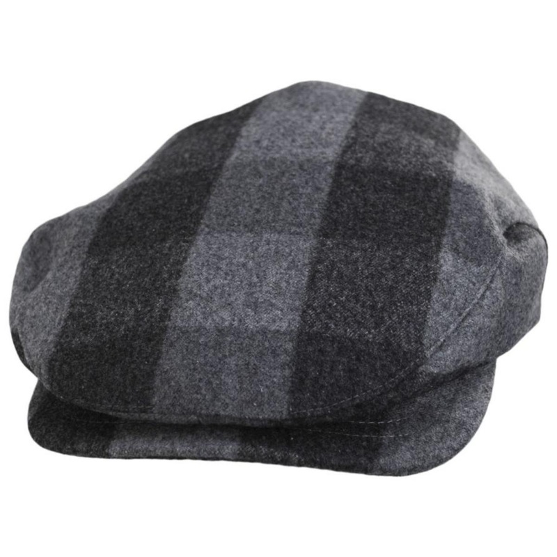 Danbury Wool Check Square Bill Ivy Cap GREY S