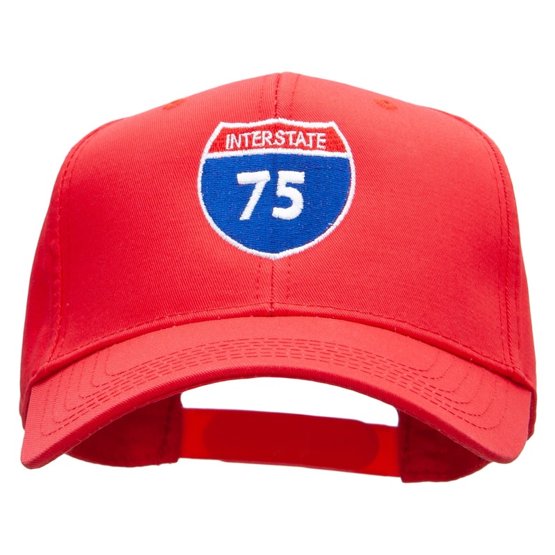 Interstate 75 Solid Cotton Twill Low Profile Snap Cap Red One Size
