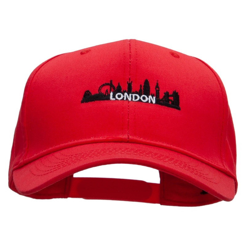 London Embroidered Solid Wool Blend Prostyle Snapback Cap Red One Size