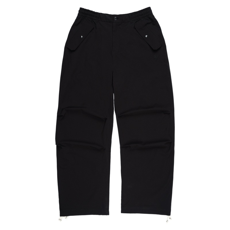 New Era Branded Nylon Military Black Cargo Pants S