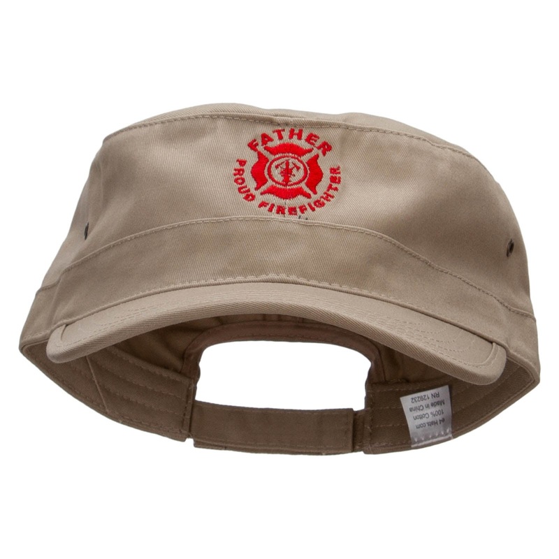 Proud Firefighter Father Big Size Trendy Army Style Cap Khaki XL-3XL