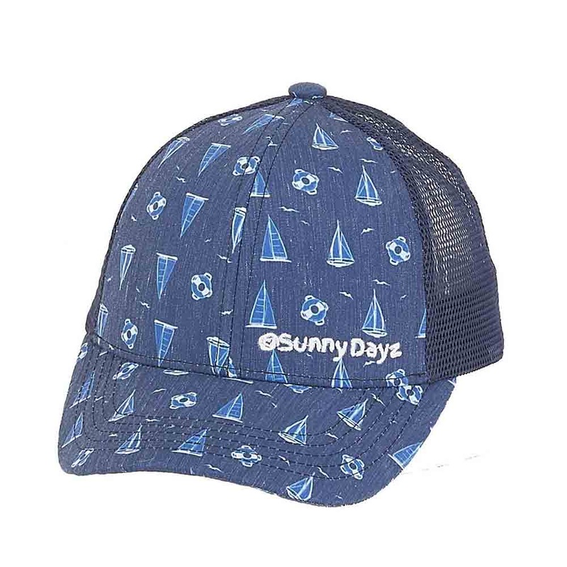 Sailboat Trucker’s Cap for Small Heads – Sunny Dayz Hat Blue Small (54 cm)