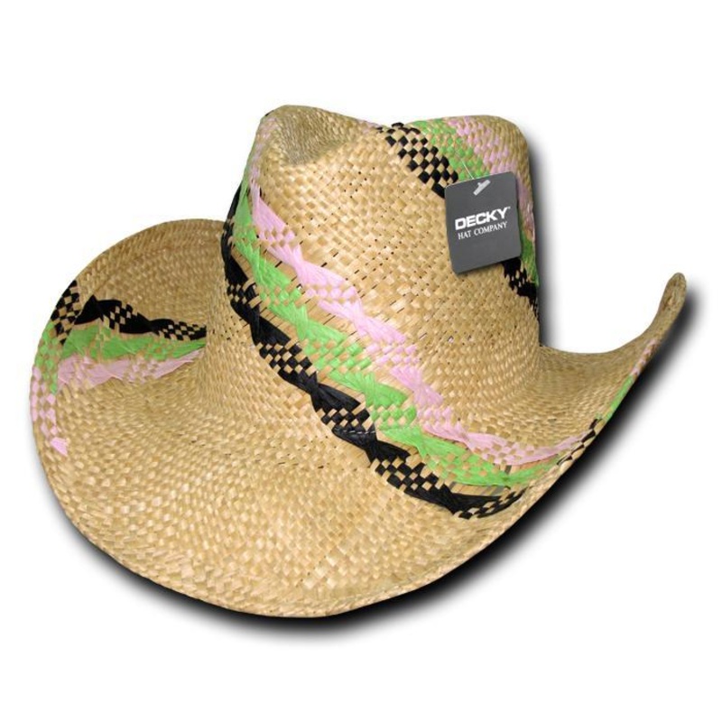Striped Straw Cowboy Hat – 521 Natural