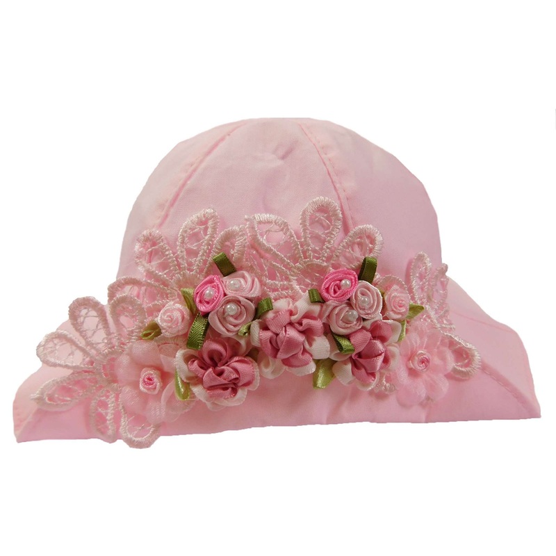 Vintage Pink Summer Hat for Baby Girls 6-12mos