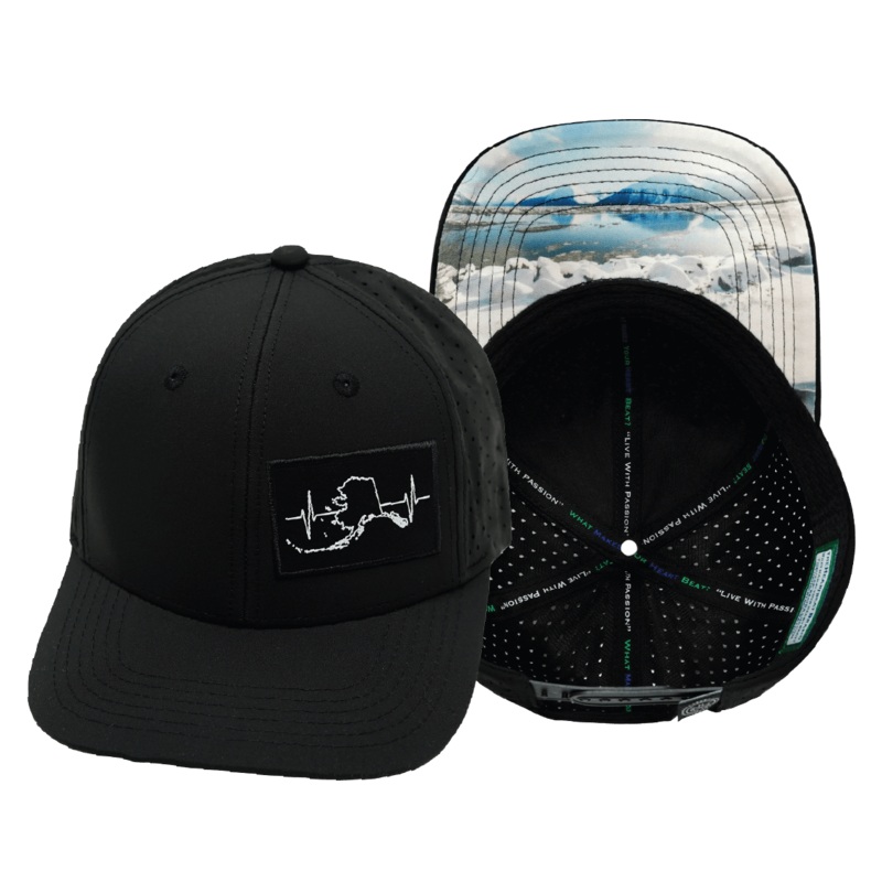Alaska Hat – Baseball Hat Fit – Black – Laser Mesh