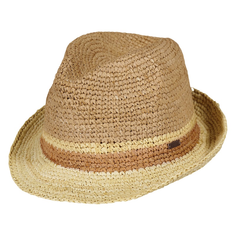 Barts Hats Brisbane Raffia Straw Trilby Hat – Wheat 1-Size