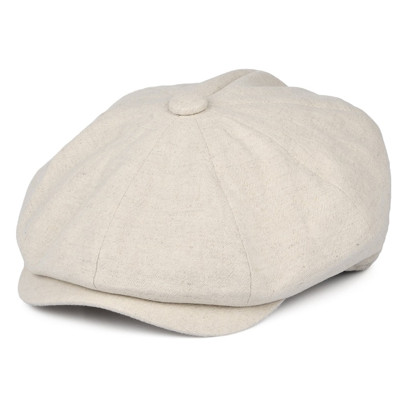 Christys Hats Alfie Heavy Linen Newsboy Cap – Cream S