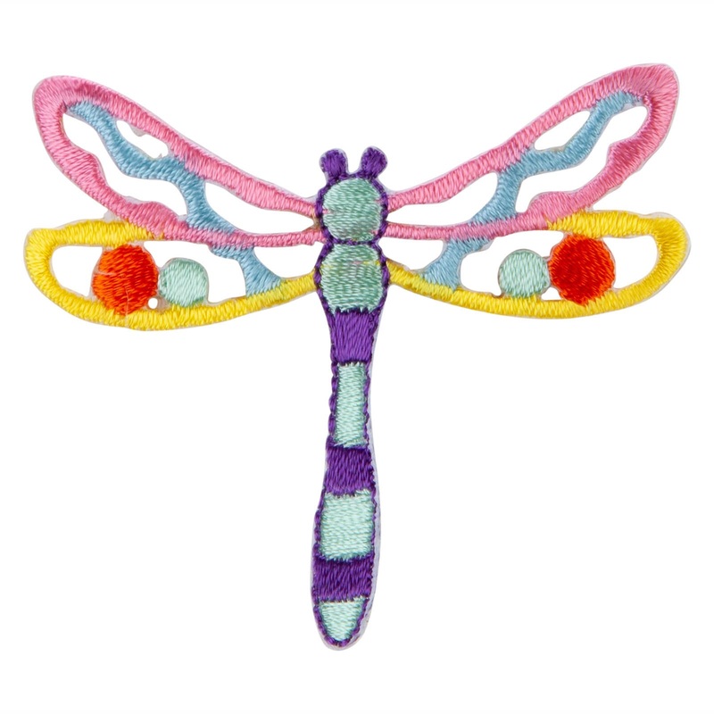 Cutout Pastel Dragonfly Iron on Patch Pink Yellow One Size