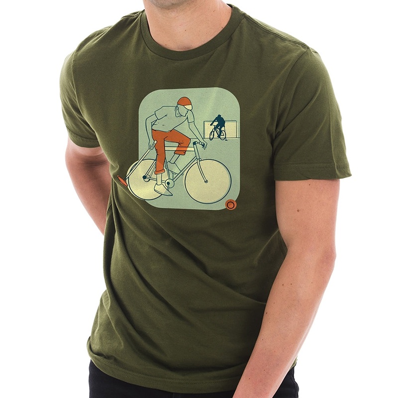 Cycle Polo Graphic Design Ring Spun Combed Cotton Short Sleeve Deluxe Jersey T-Shirt Army Green XS
