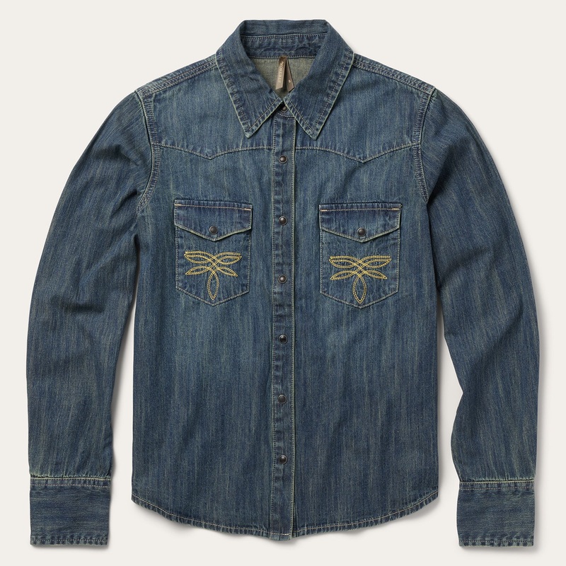 Dirty Denim Boyfriend Fit Shirt Blue XS