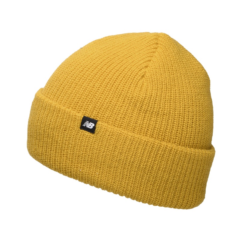 New Balance Hats Rib Knit Fisherman Beanie Hat – Mustard 1-Size