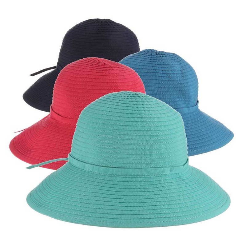 Small Heads Shapeable Brim Packable Ribbon Bucket Hat – Scala Kids Fuchsia Small (55 cm)
