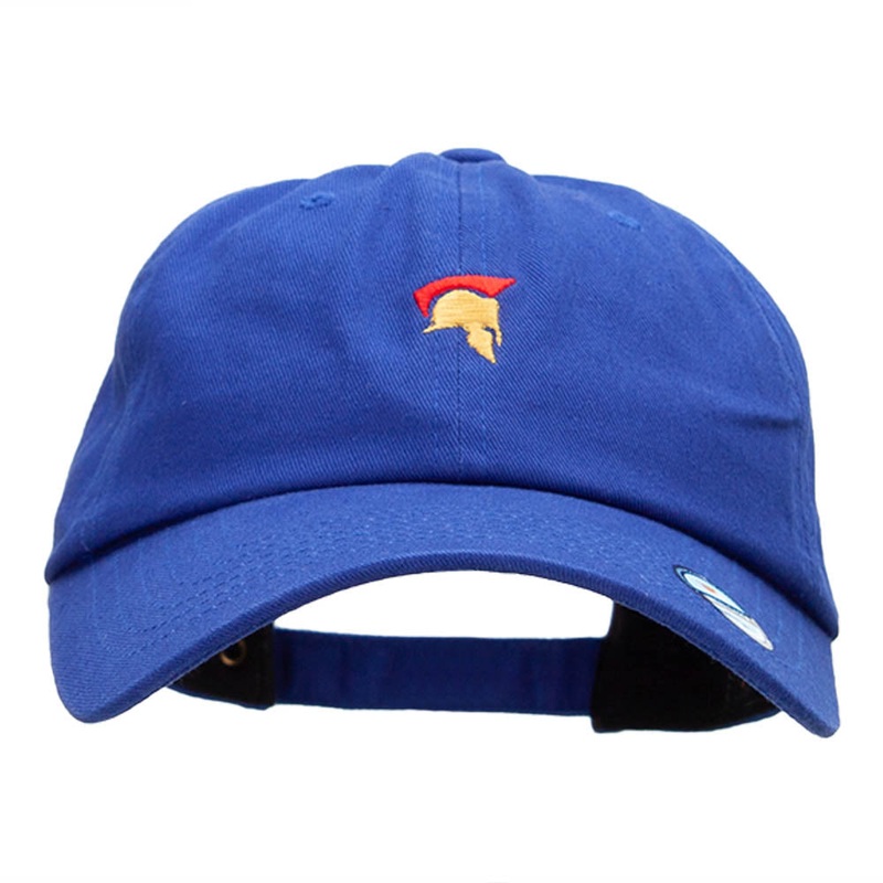 The Trojan Helmet Embroidered Washed Cap Royal One Size
