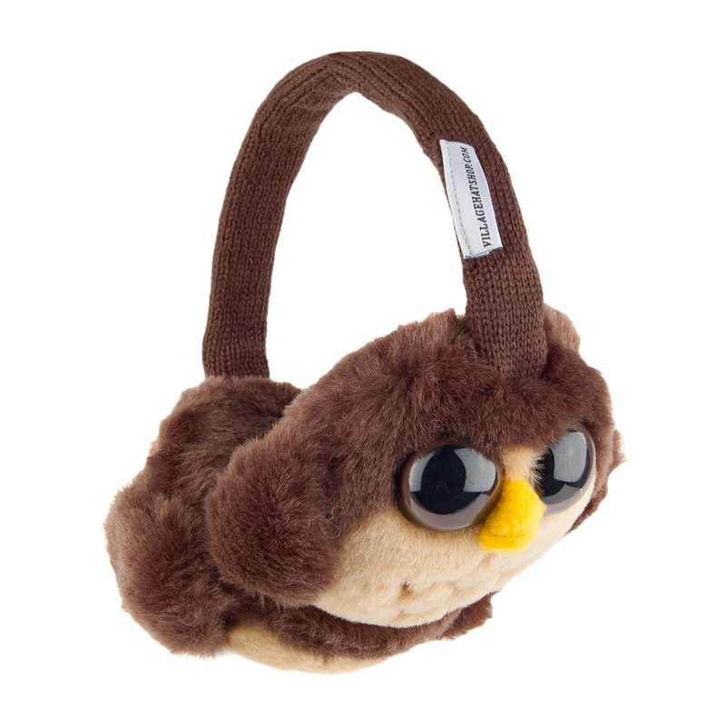 Village Hats Owl Earmuffs – Brown Wholesale Prepack