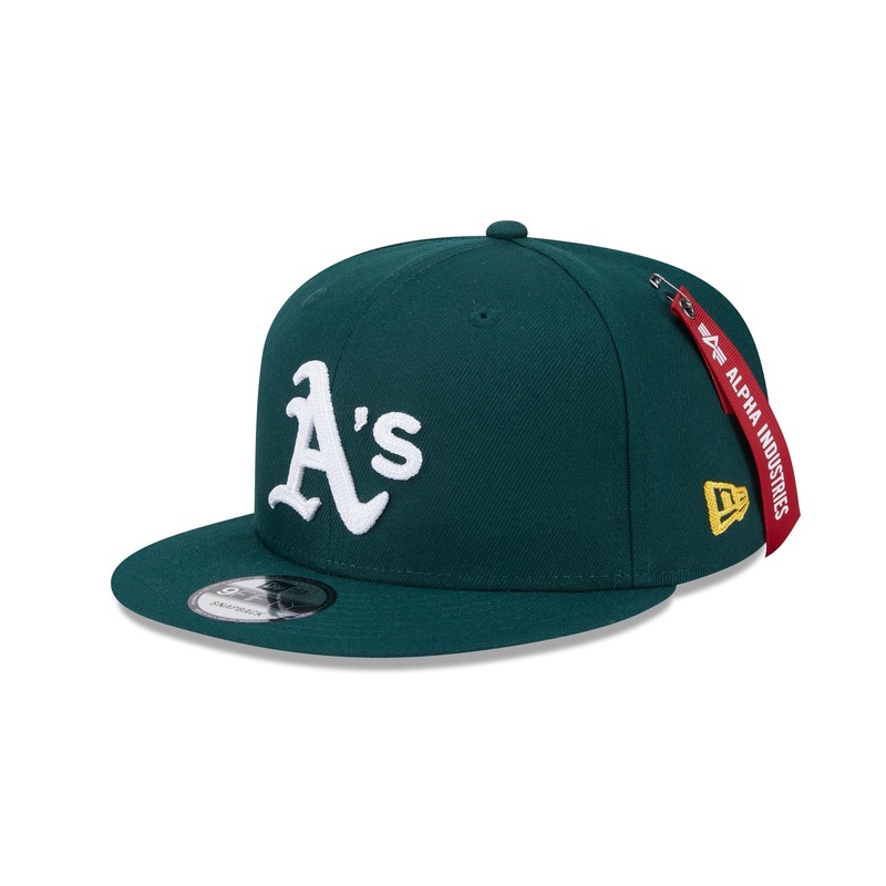 Alpha Industries x Athletics Green 9FIFTY Snapback Hat One Size