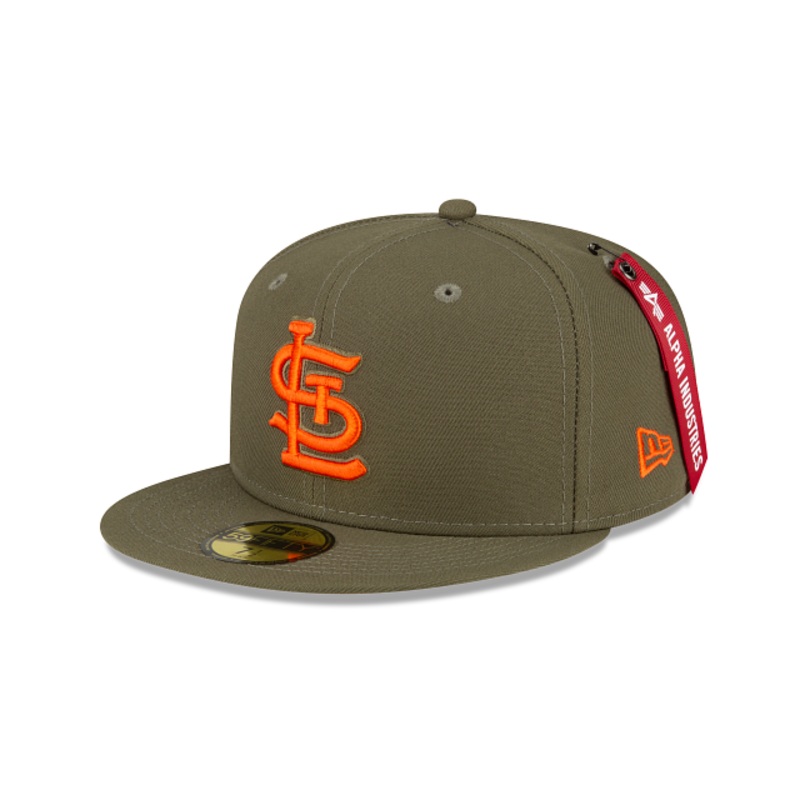 Alpha Industries X St. Louis Cardinals Green 59FIFTY Fitted Hat 7