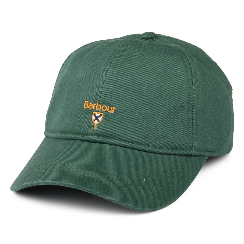 Barbour Hats Tartan Crest Cotton Baseball Cap – Green Adjustable