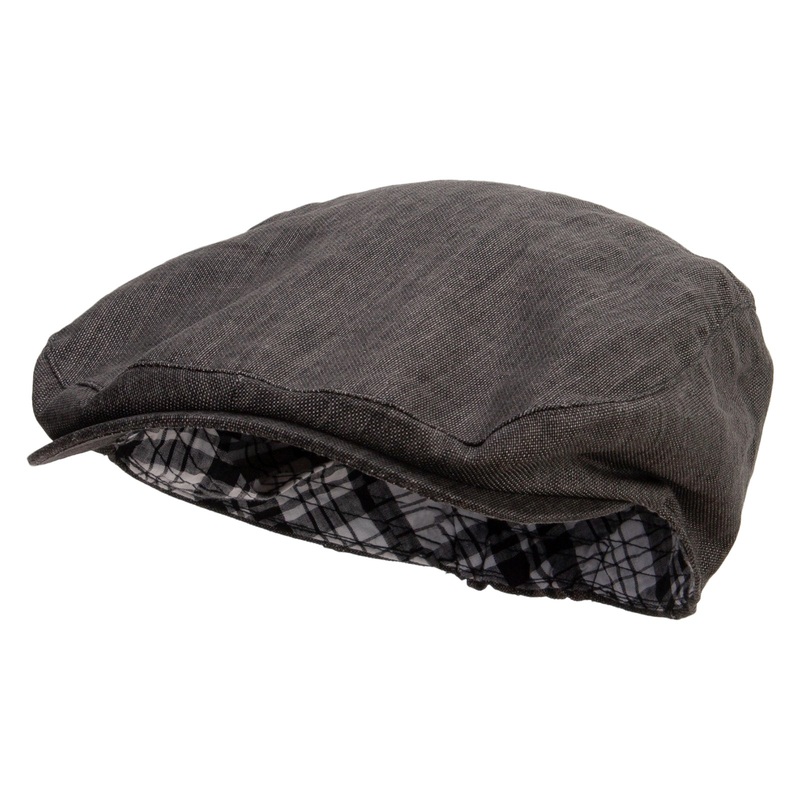 Big Size Linen Driver Ivy Cap Black XL-2XL