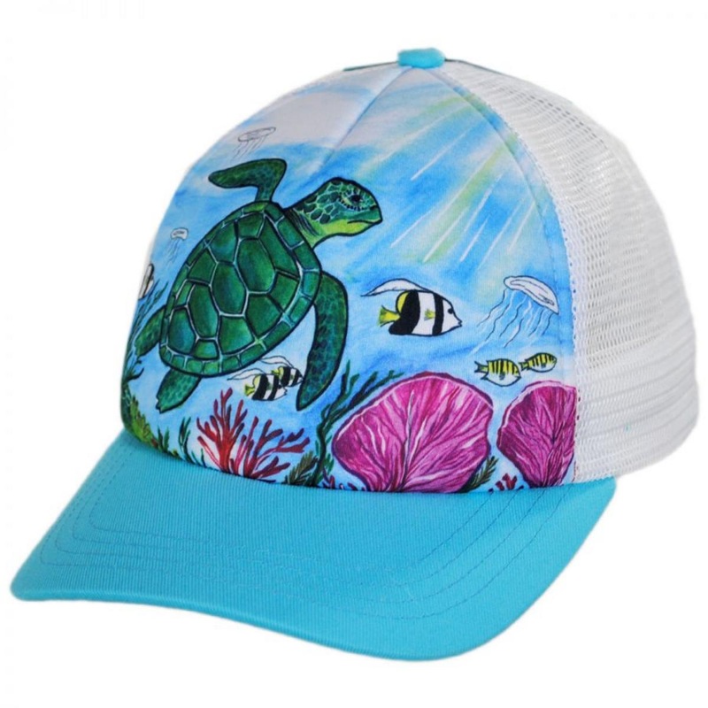 Child’s Sea Turtle Trucker Snapback Baseball Cap SEA TURTLE ADJUSTABLE