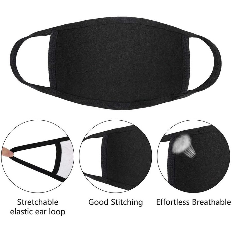 Cotton Face Mask Face Cover – Made in USA – Washable, Reusable, Adjustable, Non-Medical Black