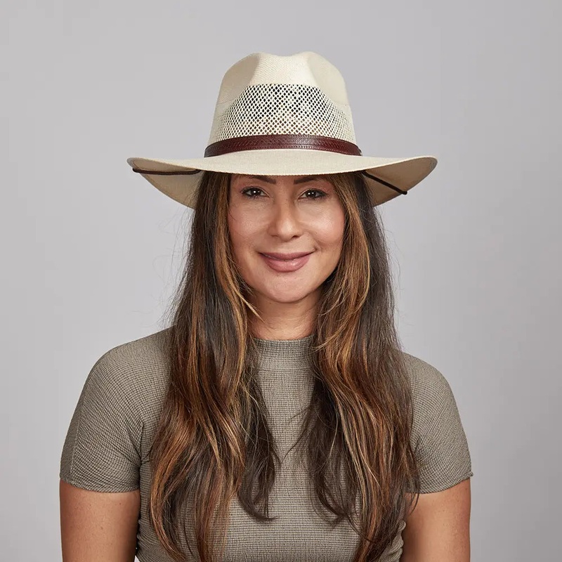 Florence | Womens Wide Brim Firm Straw Sun Hat Cream SM