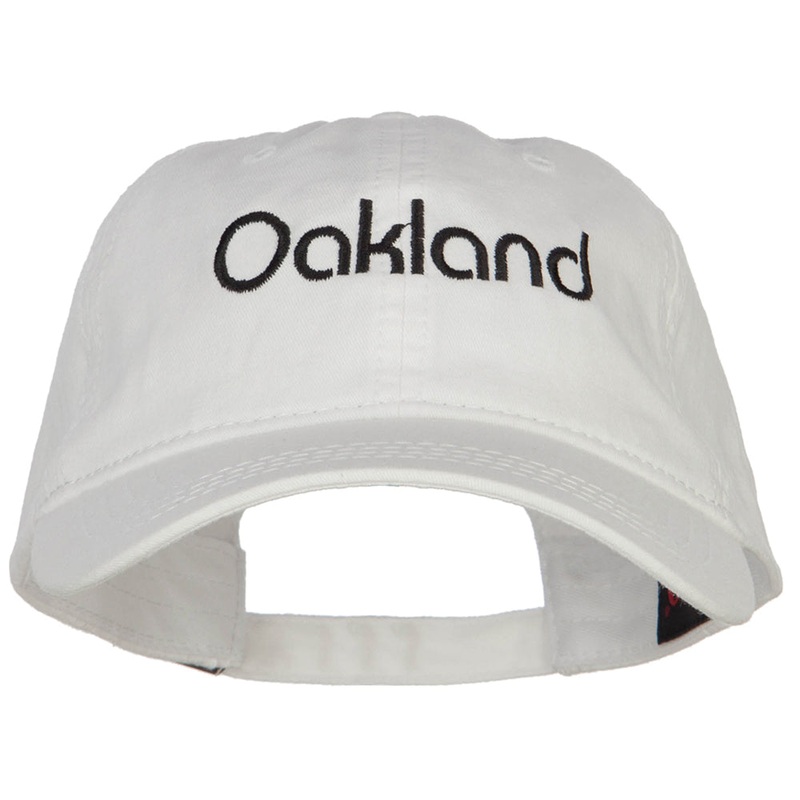 Oakland Embroidered Washed Buckled Cap White One Size