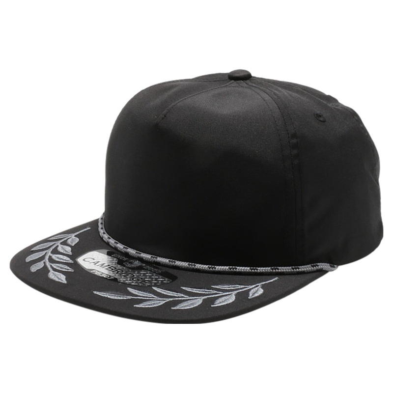 Pitbull Cambridge PB307 5 Panel Unstructured Hat Bay Leaf Snapback Black