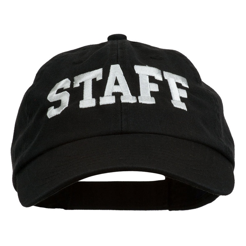 Staff Letter Embroidered Low Profile Washed Cap Black One Size