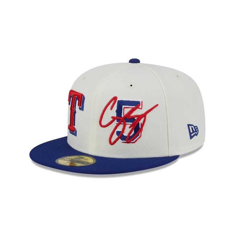 Texas Rangers Corey Seager Chrome White 59FIFTY Fitted Hat 7