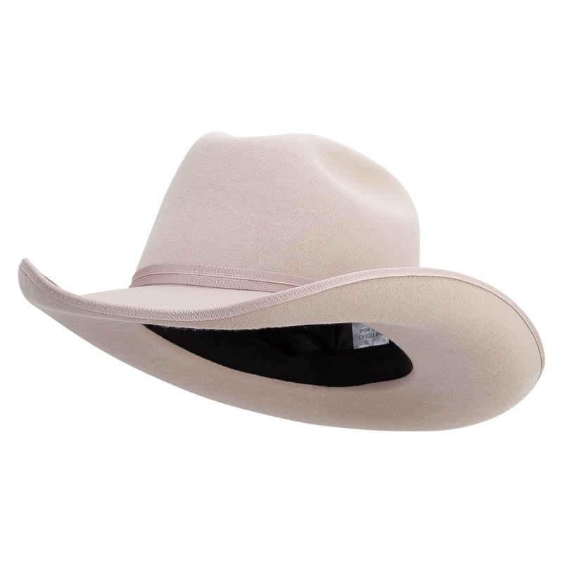 Wool Felt Cowboy Hat Beige One Size
