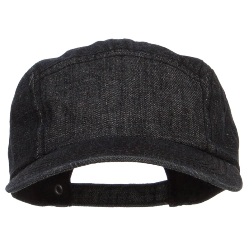 5 Panel Washed Denim Cap Black One Size