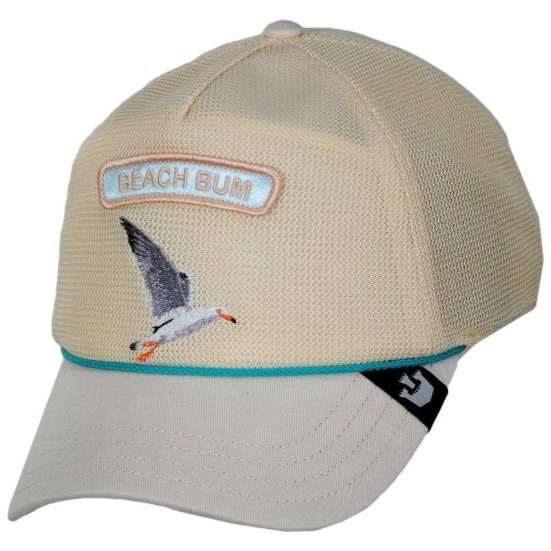 Beach Bum Mesh Trucker Snapback Baseball Cap SAND ADJUSTABLE