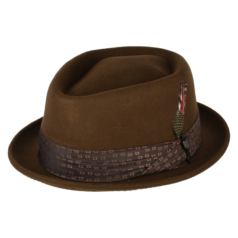 Brixton Hats Stout Wool Felt Pork Pie Hat – Coffee Small-56cm