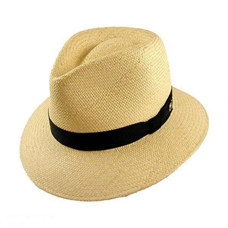 Brooks Panama Straw Fedora Hat NATURAL S
