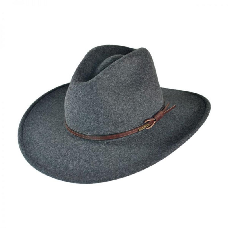 Grey Bull Crushable Wool Felt Aussie Hat GREY MIX S