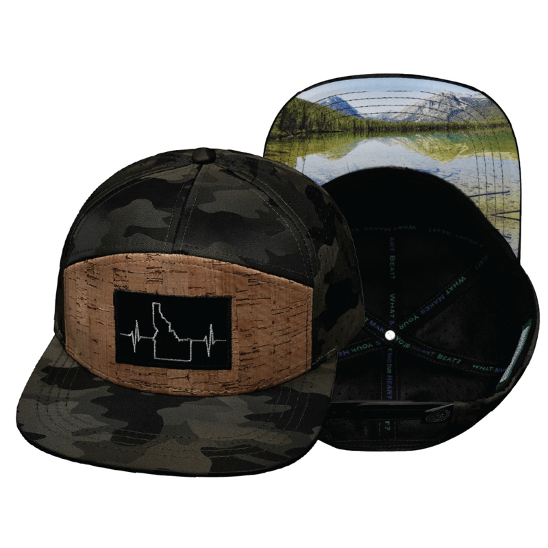 Idaho Hat – Flat Bill – Cork – Tan Camo – Laser Mesh