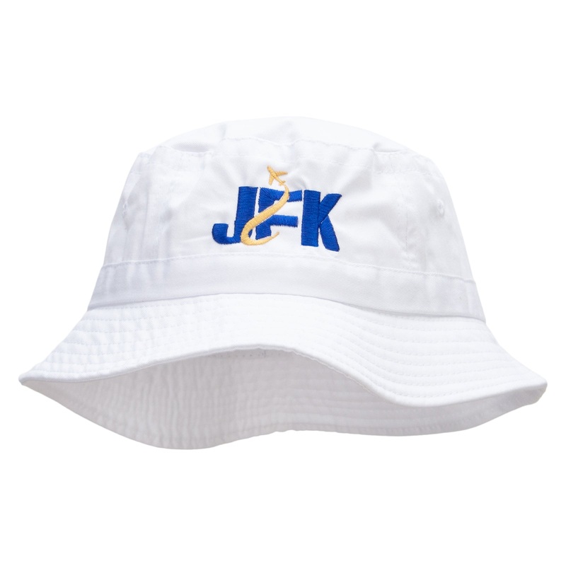 JFK Embroidered Bucket Hat White One Size