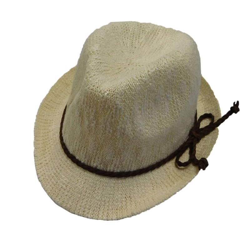 Kid’s Knobby Knit Fedora Hat – Ivory Ivory