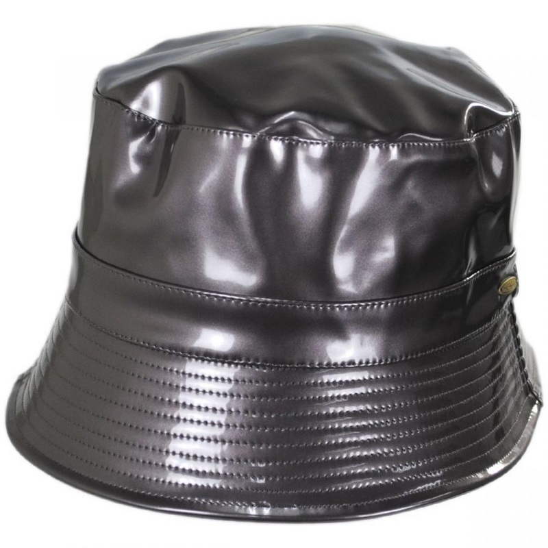 Pluie Faux Leather Rain Bucket Hat GREY ONE SIZE FITS MOST