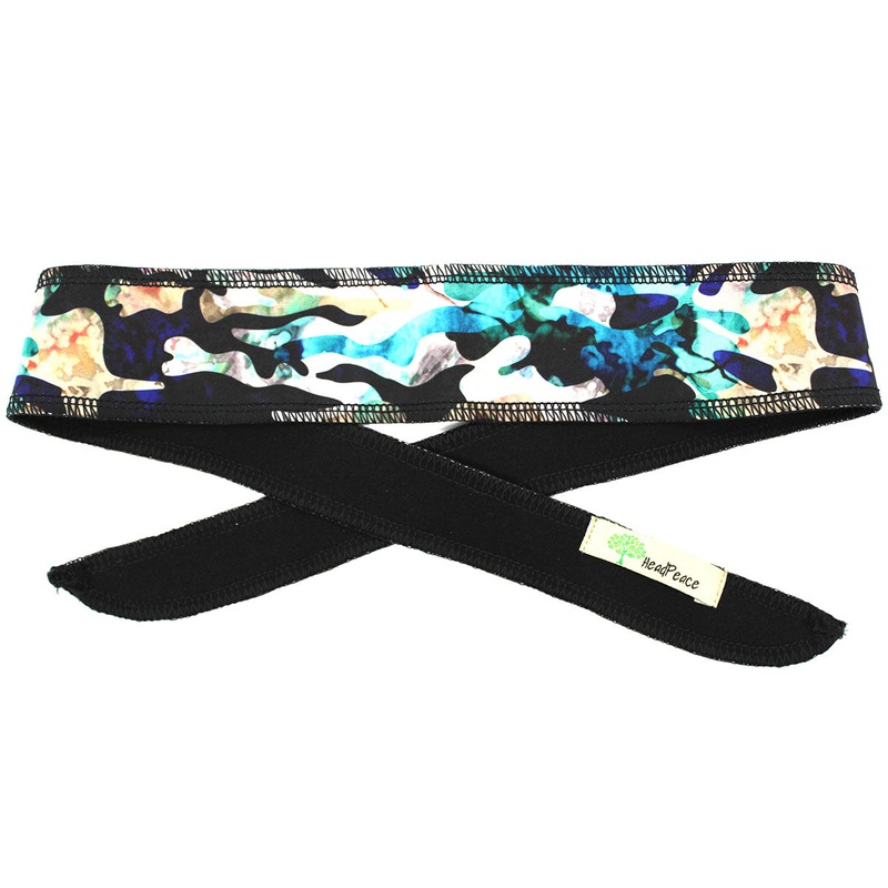 Wild Tie Band Headband Black Print 1SFM