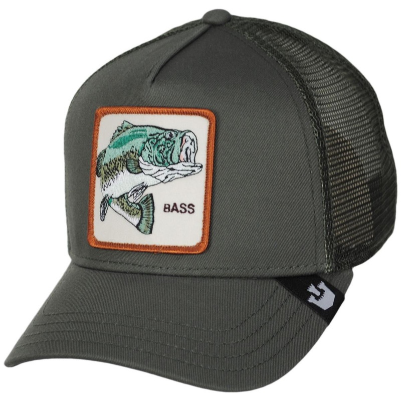 Bass Mesh Trucker Snapback Baseball Cap OLIVE ADJUSTABLE