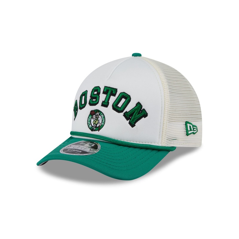 Boston Celtics Chrome Arch 9FORTY M-Crown A-Frame Trucker Hat One Size