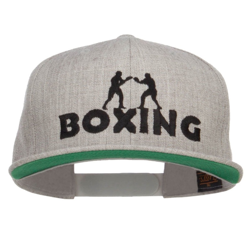 Boxing Embroidered Snapback Cap Heather One Size
