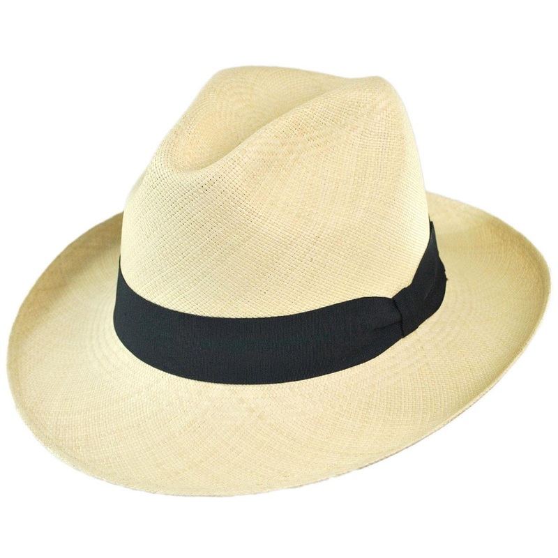 Brisa Grade 8 Panama Straw Fedora Hat NATURAL S