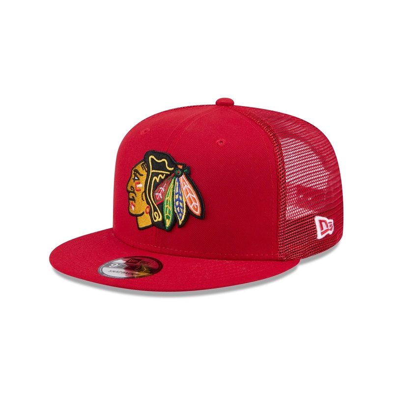 Chicago Blackhawks Team Tag 9FIFTY Trucker Hat One Size